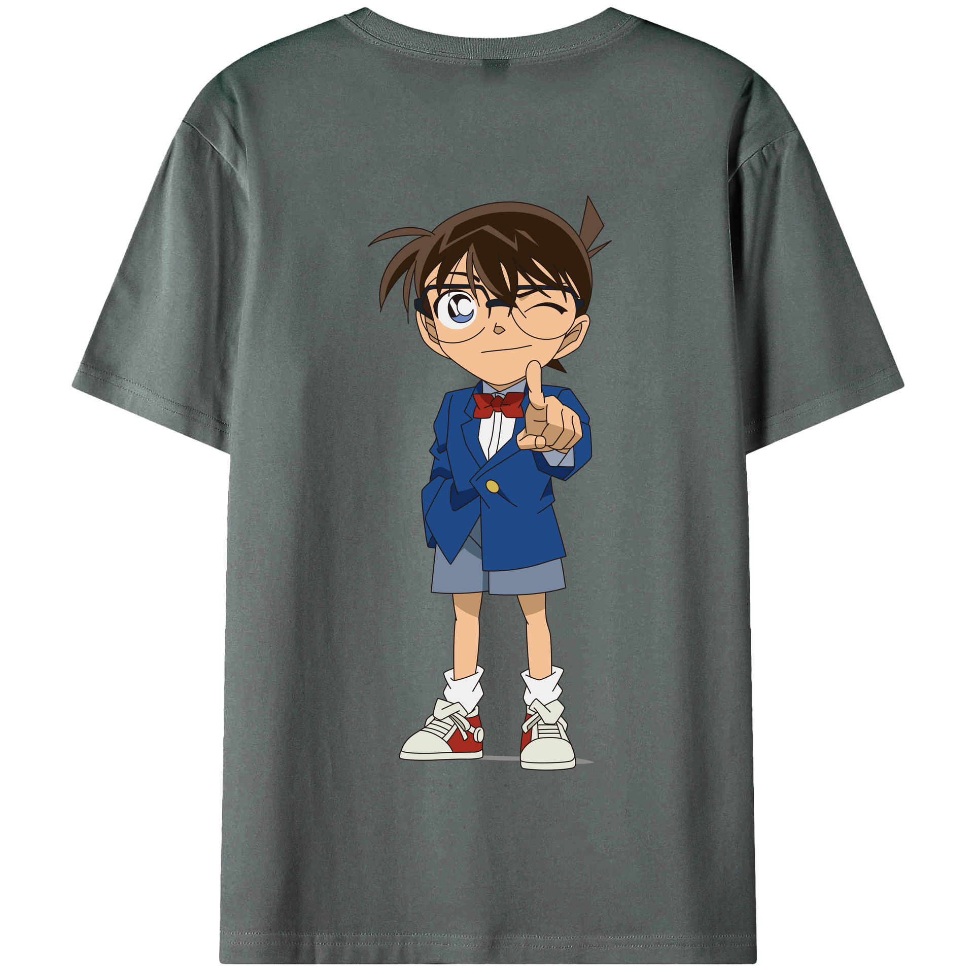 （画像用） 名探偵コナン 江戸川 コナン Detective Conan Conan Edogawa 綿100％半袖Tシャツ（背面プリント）